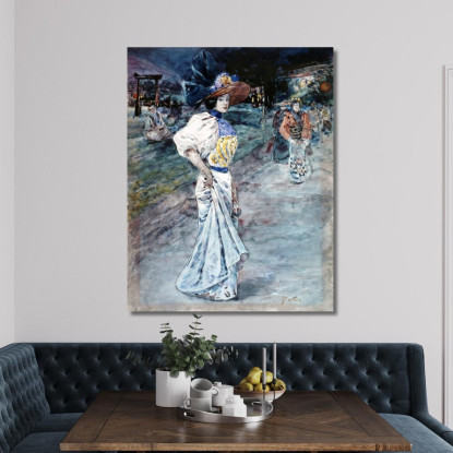 Elegante In Un Giardino Giapponese Henry Somm hmm6 quadro stampato su tela