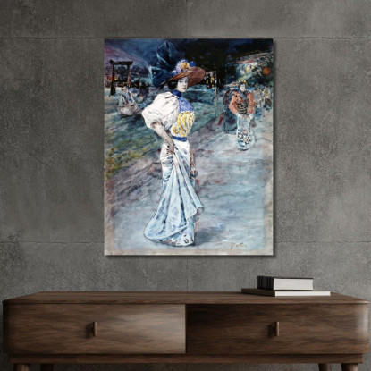 Elegante In Un Giardino Giapponese Henry Somm hmm6 quadro stampato su tela
