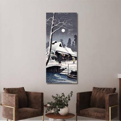 Chiaro Di Luna Sulla Neve Hiroaki Takahashi htk19 quadro stampato su tela