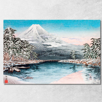 Monte Fuji Dalla Scena Innevata Di Tagonoura Hiroaki Takahashi htk25 quadro stampato su tela