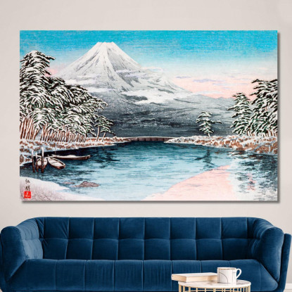 Monte Fuji Dalla Scena Innevata Di Tagonoura Hiroaki Takahashi htk25 quadro stampato su tela