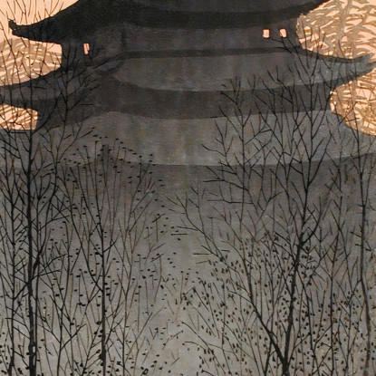 Castello Di Nagoya Hiroaki Takahashi htk26 quadro stampato su tela