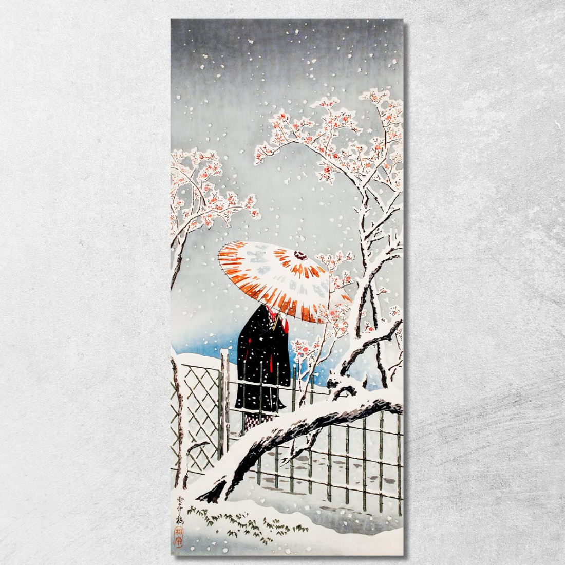 Albero Di Prugne Nella Neve Hiroaki Takahashi htk30 quadro stampato su tela