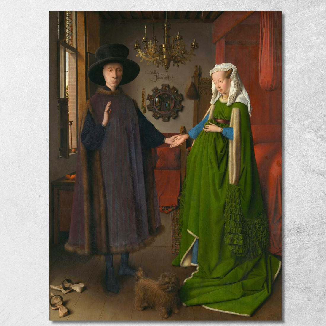 Sposo Arnolfini 2 Jan van Eyck jve5 quadro stampato su tela Sposo Arnolfini 2 Jan van Eyck jve5 quadro stampato su tela