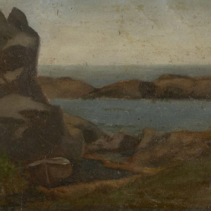 Vecchia Spiaggia Di Boathouse Newport John La Farge jlf18 quadro stampato su tela