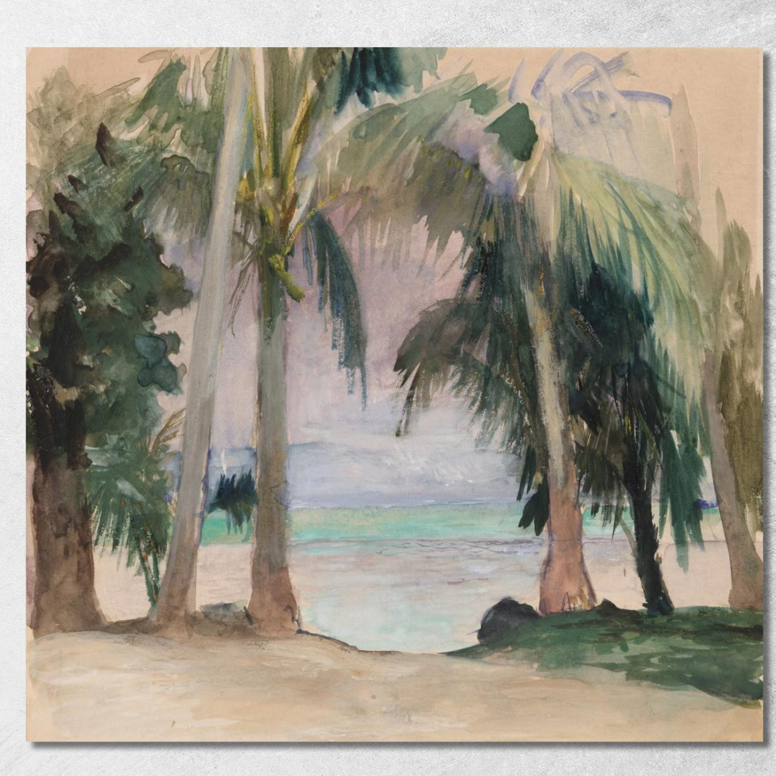Palme Sul Mare John La Farge jlf19 quadro stampato su tela Palme Sul Mare John La Farge jlf19 quadro stampato su tela