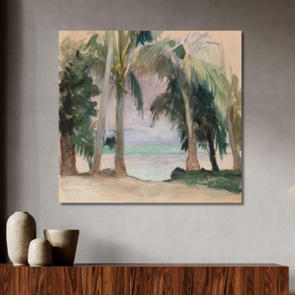 Palme Sul Mare John La Farge jlf19 quadro stampato su tela