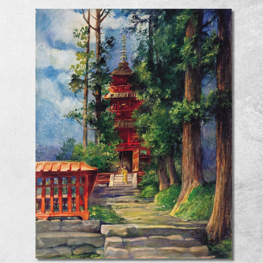 Pagoda Rossa Nikko John La Farge jlf24 quadro stampato su tela Pagoda Rossa Nikko John La Farge jlf24 quadro stampato su tela