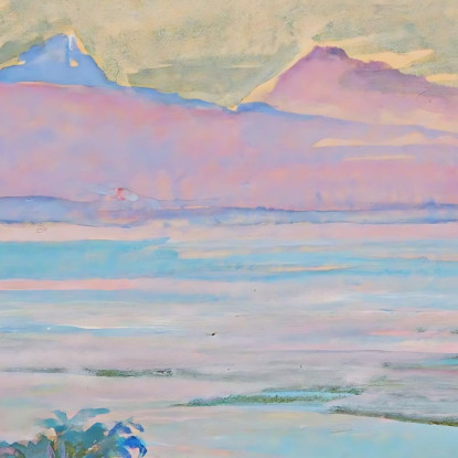 L'Isola Di Moorea Vista Attraverso Lo Stretto Da Tahiti Gennaio 1891 John La Farge jlf34 quadro stampato su tela