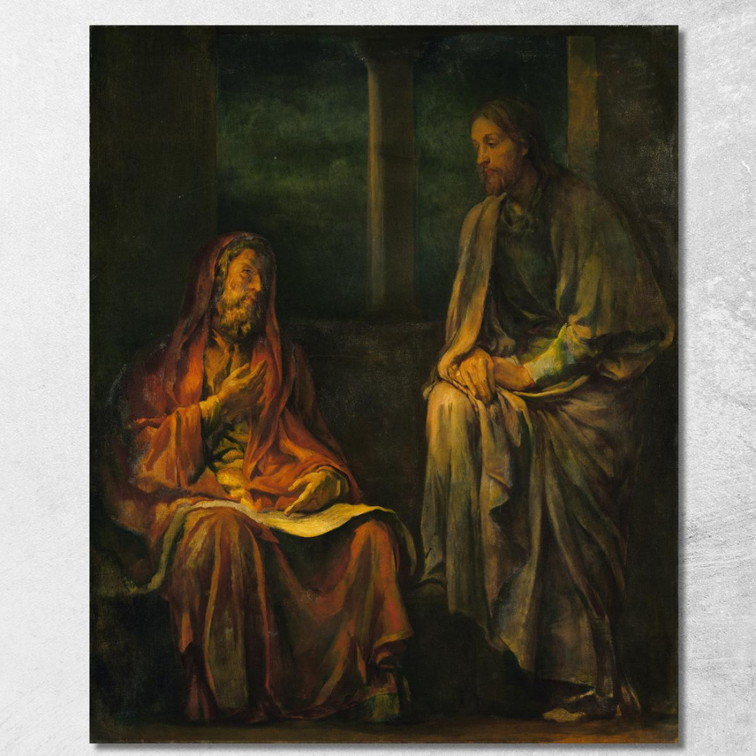 Visita Di Nicodemo A Cristo John La Farge jlf41 quadro stampato su tela Visita Di Nicodemo A Cristo John La Farge jlf41 quadro stampato su tela