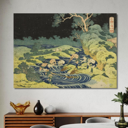 Pesca Con La Torcia Nella Provincia Di Kai katsushika hokusai khk22 quadro stampato su tela