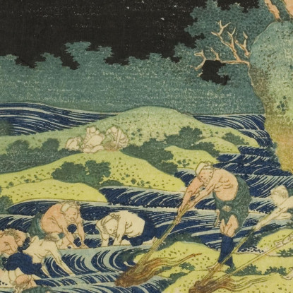 Pesca Con La Torcia Nella Provincia Di Kai katsushika hokusai khk22 quadro stampato su tela