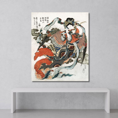 Donna Giapponese katsushika hokusai khk26 quadro stampato su tela