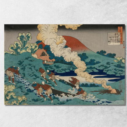 Poesia Di Kakinomoto No Hitomaro katsushika hokusai khk50 quadro stampato su tela