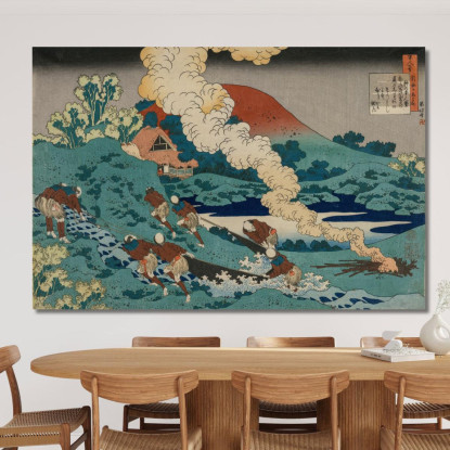 Poesia Di Kakinomoto No Hitomaro katsushika hokusai khk50 quadro stampato su tela