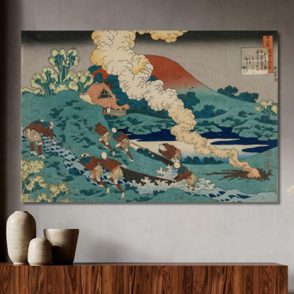 Poesia Di Kakinomoto No Hitomaro katsushika hokusai khk50 quadro stampato su tela