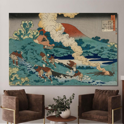 Poesia Di Kakinomoto No Hitomaro katsushika hokusai khk50 quadro stampato su tela