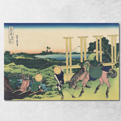 Provincia Di Senju E Musashi katsushika hokusai khk60 quadro stampato su tela