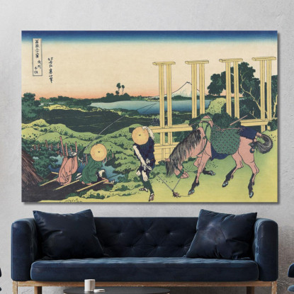 Provincia Di Senju E Musashi katsushika hokusai khk60 quadro stampato su tela