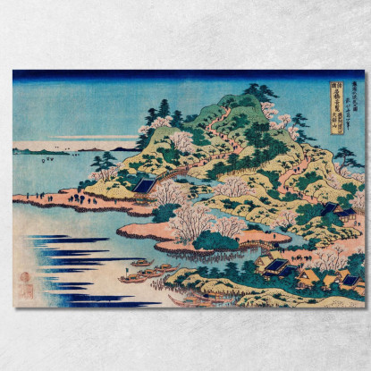 Sesshu Ajigawaguchi Tenposan katsushika hokusai khk61 quadro stampato su tela