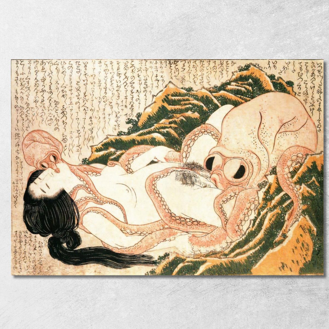 Il Sogno Della Moglie Del Pescatore katsushika hokusai khk77 quadro stampato su tela