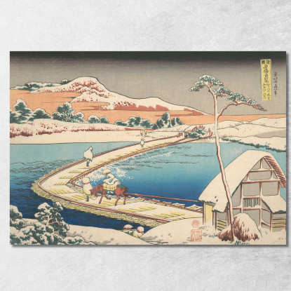 Il Ponte Di Barche A Sano Nella Provincia Di Kozuka katsushika hokusai khk89 quadro stampato su tela