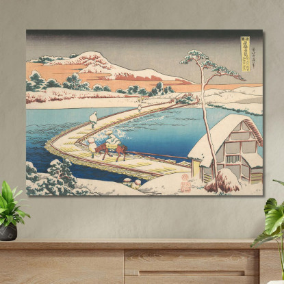 Il Ponte Di Barche A Sano Nella Provincia Di Kozuka katsushika hokusai khk89 quadro stampato su tela