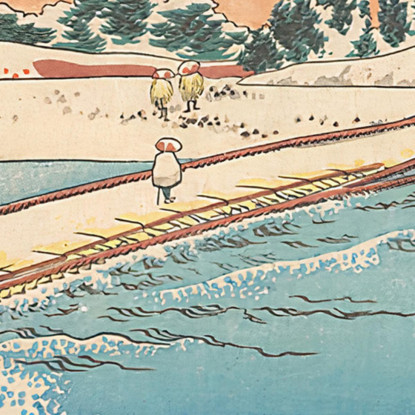 Il Ponte Di Barche A Sano Nella Provincia Di Kozuka katsushika hokusai khk89 quadro stampato su tela