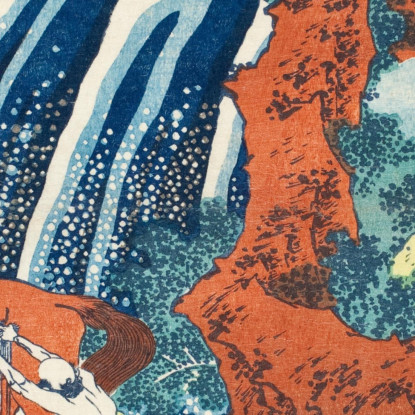 Le Cascate Di Lavaggio Dei Cavalli Di Yoshitsune Nella Provincia Di Yoshino Izumi katsushika hokusai khk92 quadro stampato su t