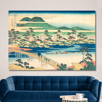 Ponte Togetsu Ad Arashiyama A Yamashiro katsushika hokusai khk94 quadro stampato su tela