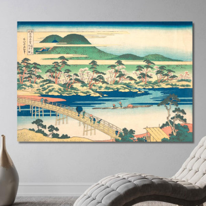 Ponte Togetsu Ad Arashiyama A Yamashiro katsushika hokusai khk94 quadro stampato su tela