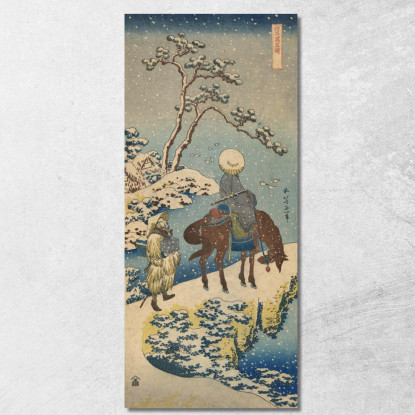 Due Viaggiatori Uno A Cavallo Su Un Precipizio katsushika hokusai khk97 quadro stampato su tela