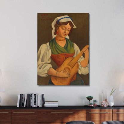 Ragazza Con Mandolino Da Gino Severini Mark Gertler mgr7 quadro stampato su tela