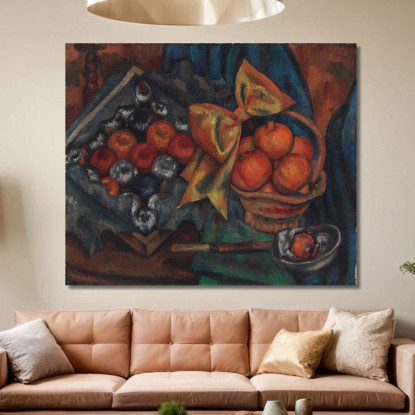 Natura Morta Con Melograni E Frutta Mark Gertler mgr24 quadro stampato su tela
