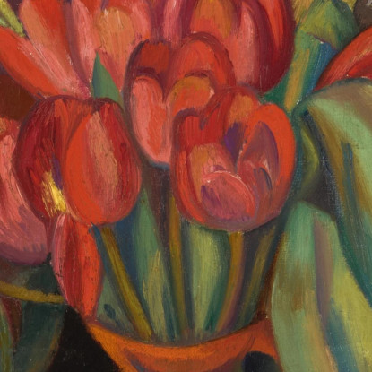 Natura Morta Con Tulipani Rossi Mark Gertler mgr25 quadro stampato su tela