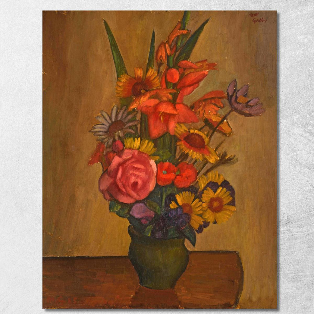 Natura Morta Vaso Con Fiori Mark Gertler mgr27 quadro stampato su tela Natura Morta Vaso Con Fiori Mark Gertler mgr27 quadro stampato su tela