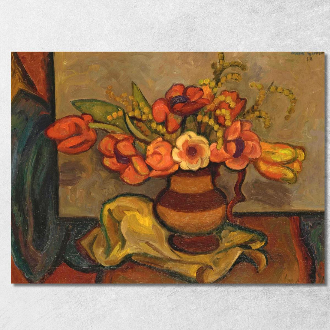 Tulipani E Mimosa Mark Gertler mgr37 quadro stampato su tela Tulipani E Mimosa Mark Gertler mgr37 quadro stampato su tela