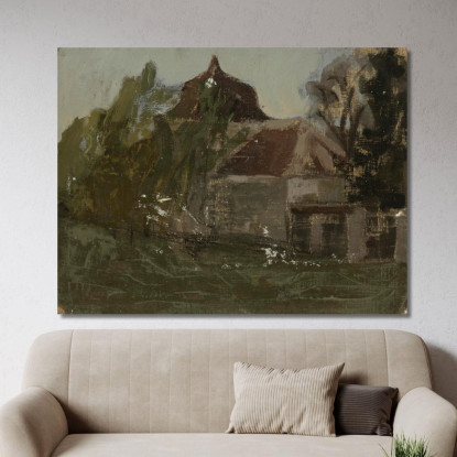 Paesaggio Con Casa Nikolai Triik ntr14 quadro stampato su tela