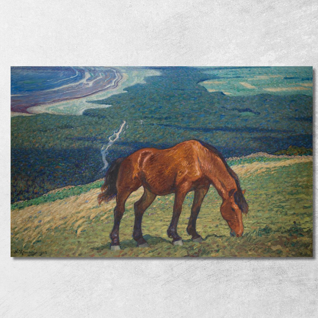 Cavallo Al Pascolo Nils Kreuger nkr20 quadro stampato su tela Cavallo Al Pascolo Nils Kreuger nkr20 quadro stampato su tela