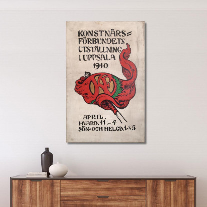 Manifesto Per La Mostra Della Artists' Society A Uppsala Nils Kreuger nkr41 quadro stampato su tela