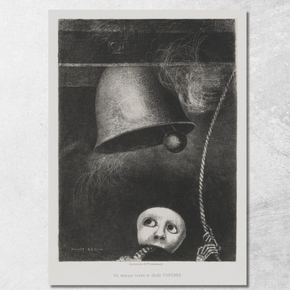 A Edgar Poe Un Masque Sonne Le Glas Funebre Odilon Redon ord1 quadro stampato su tela