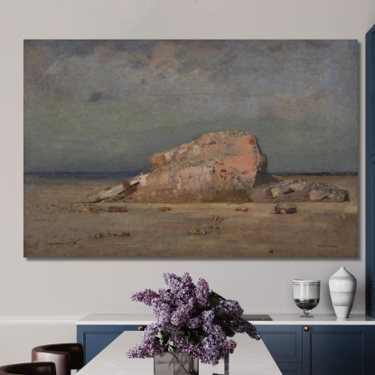 Una Roccia Color Rosa Odilon Redon ord2 quadro stampato su tela
