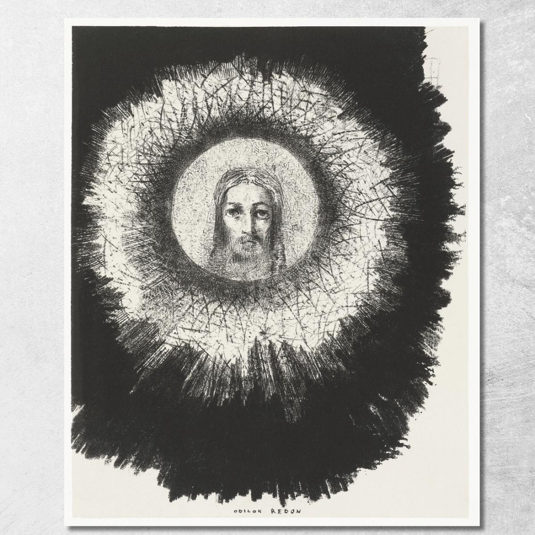 E Il Volto Di Cristo Brillò Nel Disco Del Sole Odilon Redon ord6 quadro stampato su tela E Il Volto Di Cristo Brillò Nel Disco Del Sole Odilon Redon ord6 quadro stampato su tela