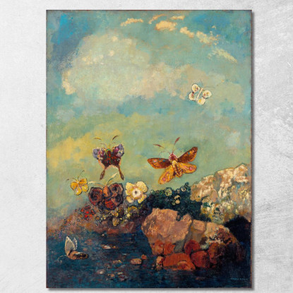 Farfalle Odilon Redon ord14 quadro stampato su tela