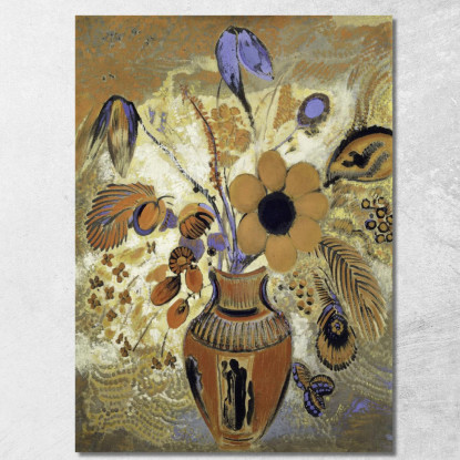 Vaso Etrusco Con Fiori Odilon Redon ord20 quadro stampato su tela