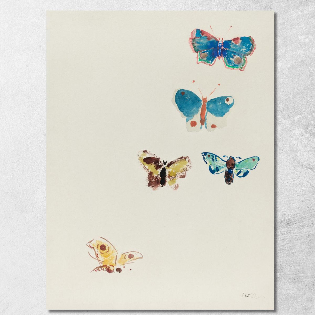 Cinque Farfalle Odilon Redon ord22 quadro stampato su tela Cinque Farfalle Odilon Redon ord22 quadro stampato su tela