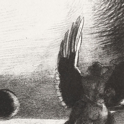 All'Ombra Dell'Ala La Creatura Nera Bit Odilon Redon ord32 quadro stampato su tela