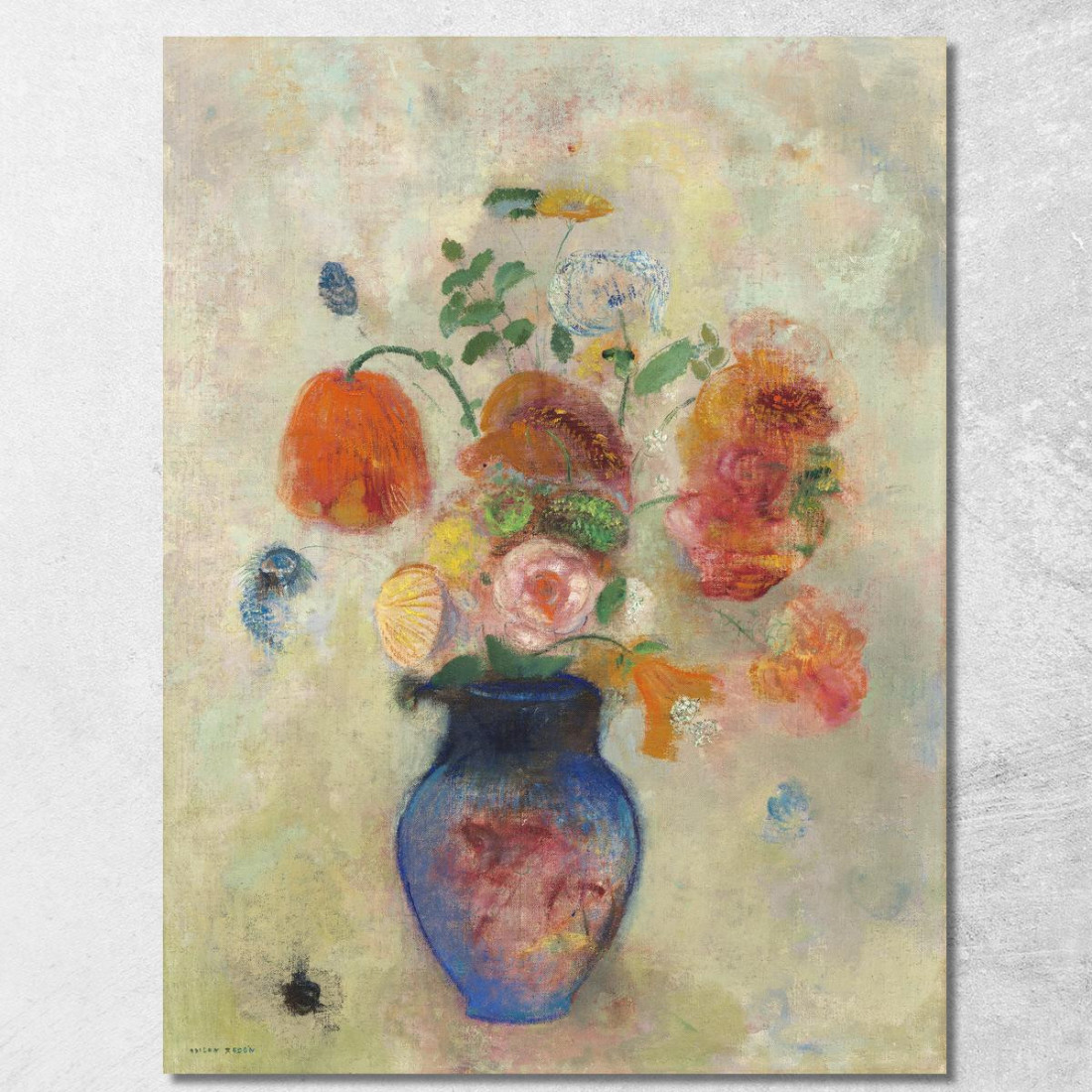 Grande Vaso Con Fiori Odilon Redon ord37 quadro stampato su tela Grande Vaso Con Fiori Odilon Redon ord37 quadro stampato su tela