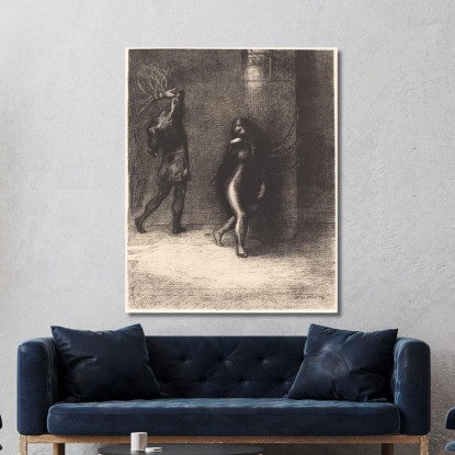 Saint-Antoine Attraverso I Suoi Lunghi Capelli Che Gli Coprivano Il Viso Odilon Redon ord64 quadro stampato su tela