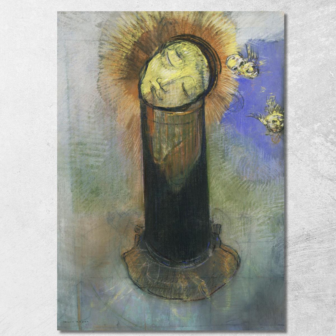 La Testa Di San Giovanni Battista Su Una Colonna Di Odilon Redon Odilon Redon ord74 quadro stampato su tela La Testa Di San Giovanni Battista Su Una Colonna Di Odilon Redon Odilon Redon ord74 quadro stampato su tela